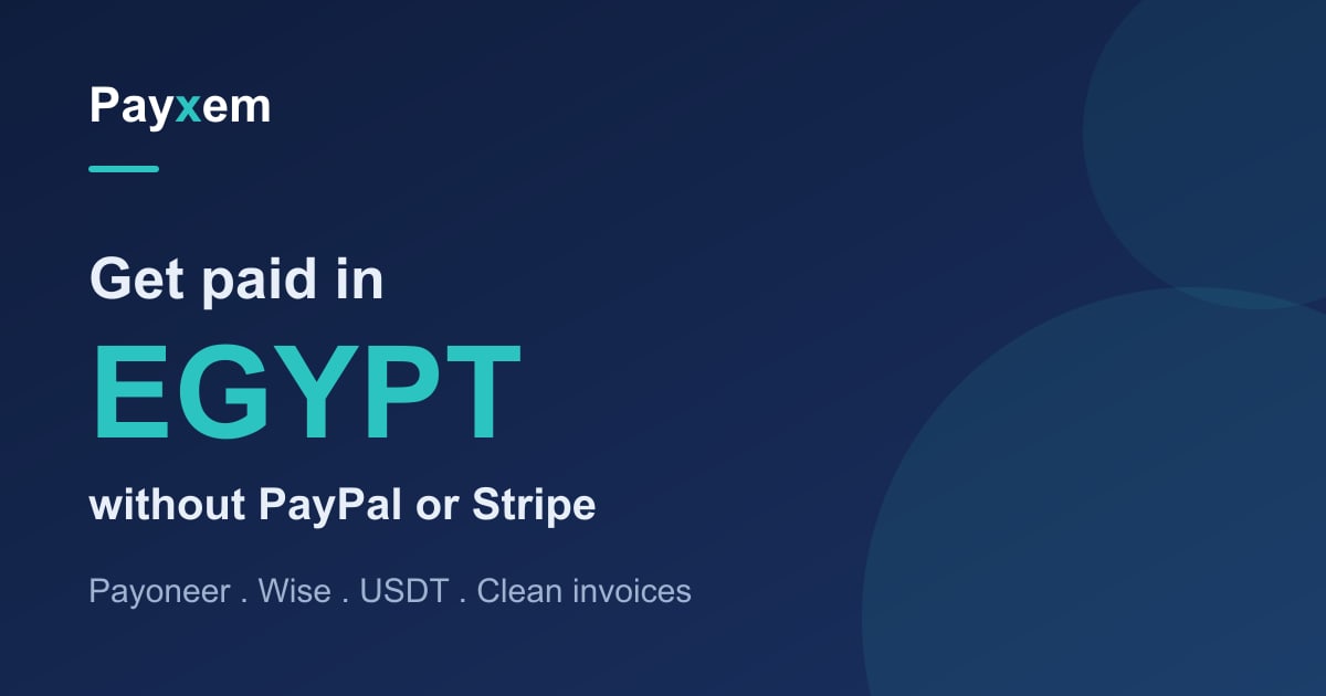 Payxem invoice and USD wallet on a phone, for freelancers in Egypt receiving international payments