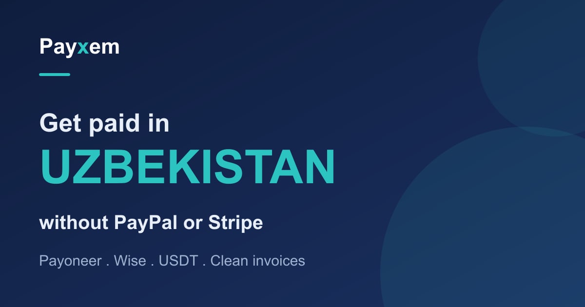Payxem invoice and USD wallet on a phone, for freelancers in Uzbekistan receiving international payments