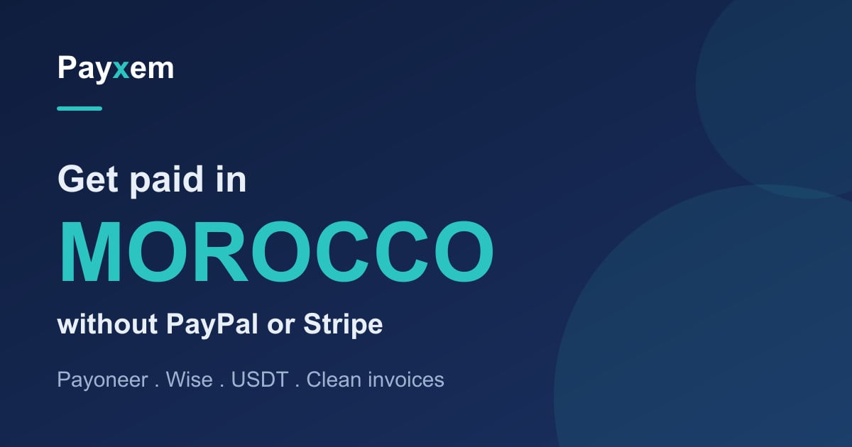 Payxem invoice and USD wallet on a phone, for freelancers in Morocco receiving international payments